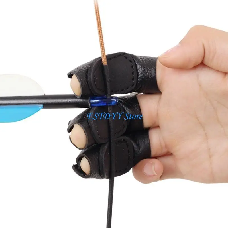 

G6DE Archerys Protective Gloves Independent 3 Finger Shootings Gloves for Kids Youth Adult Beginner Archerys Protective Gear