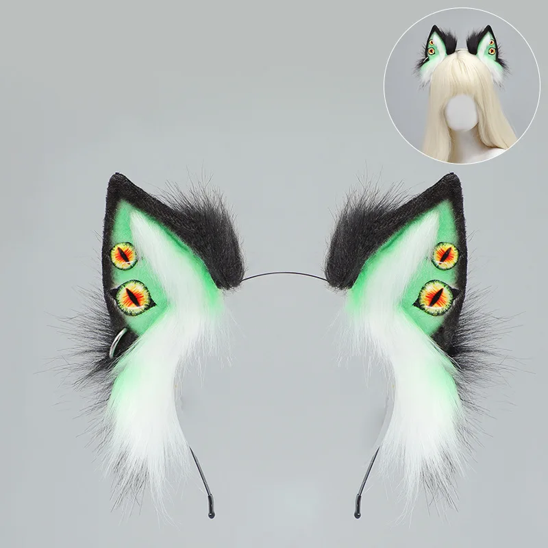 Devil Halloween Headband Cosplay Plush Animal Ear Headband for Anime Themed Events Dress Up Party Costumes Accessories