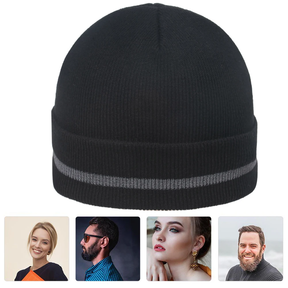 

Knitted Hat Premium Acrylic Reflective Warm Comfort All match Unisex Outdoor Walking Fishing Running
