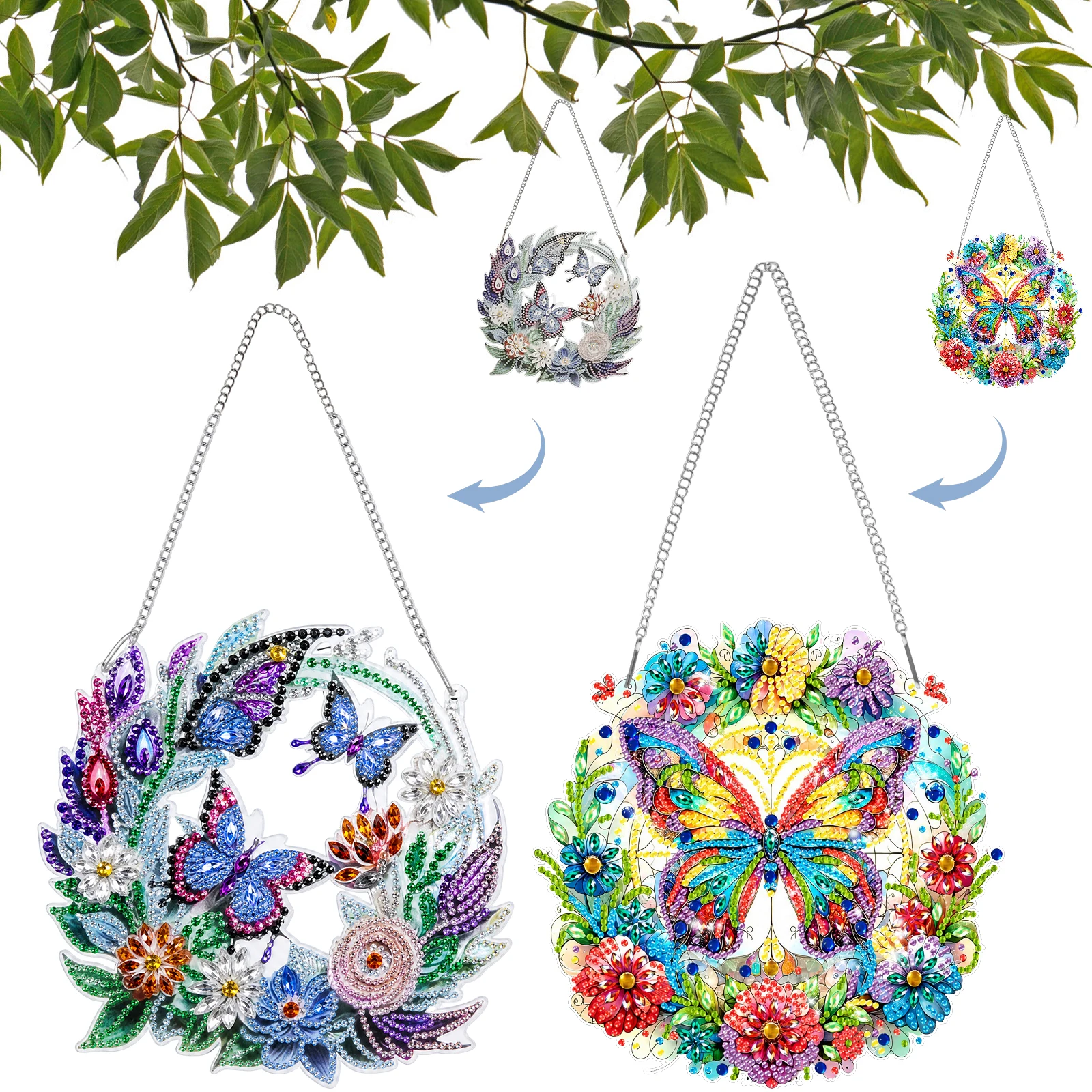 Gardening Tools Cartoon - 2 Pcs Acrylic Diamond Art Hanging
