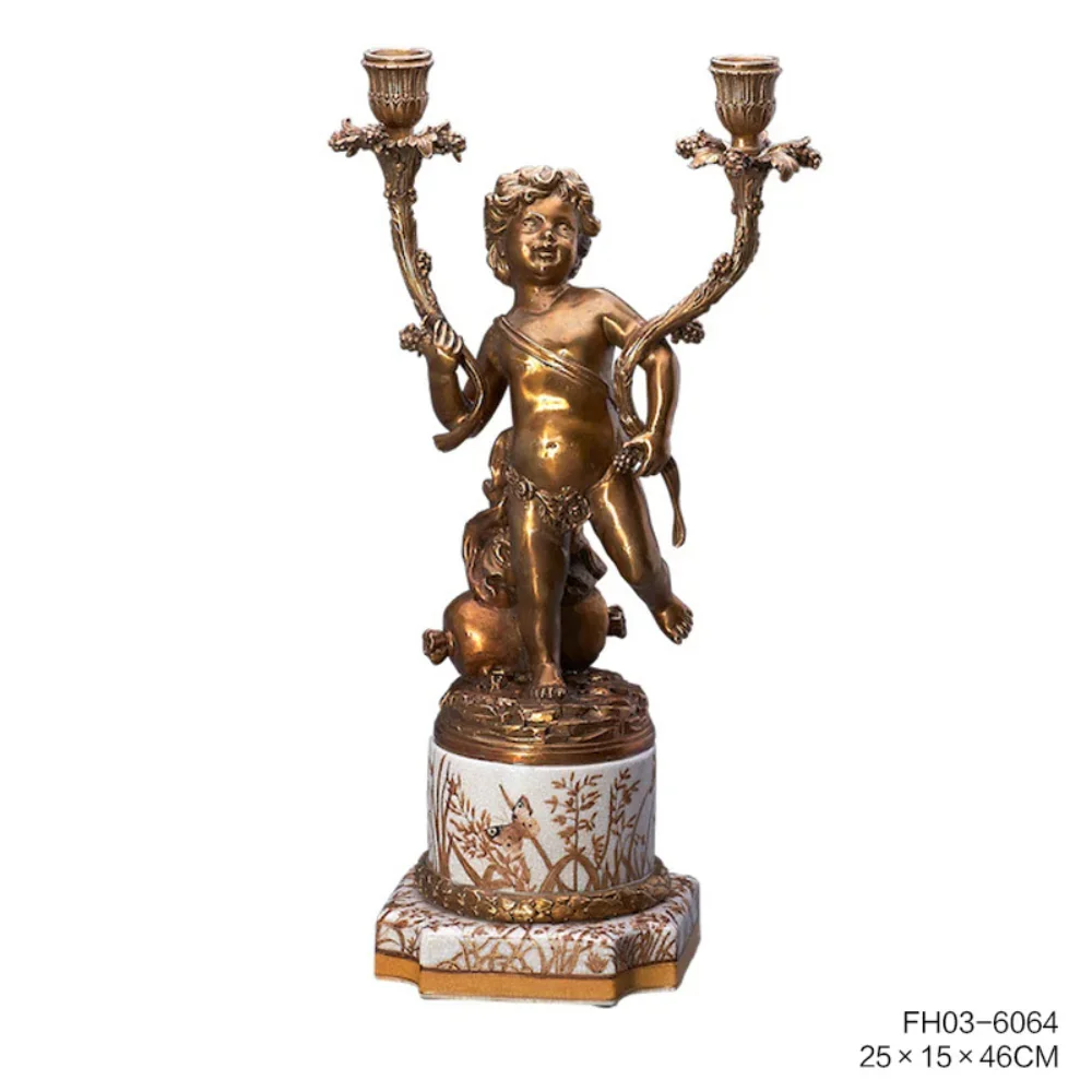 French European Luxury Exquisite Bronze Carved Brass Angel Clock Living Room Fireplace Decoration Ornaments Retro Desktop