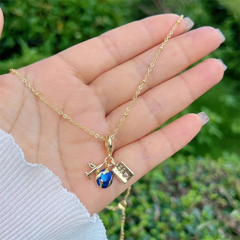 عين الشر النحاس الزركون لون الذهب سلسلة ربط جميلة قلادة ، قلادة طائرة القلب ، الأزياء والمجوهرات للنساء والفتيات والرجال