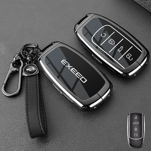 Imagen 2 del producto Funda para llave de coche de aleación de Zinc para Chery EXEED RX SUV, cubierta decorativa remota, llavero, soporte de anillo, accesorios interiores
