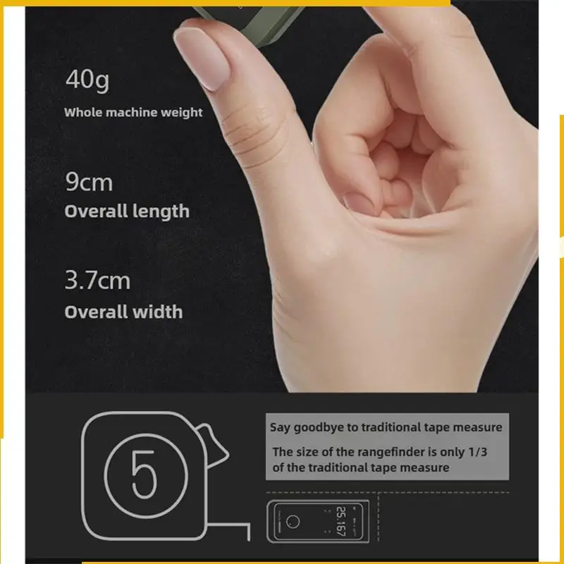 A93P Smart Laser Measure Rangefinder 50M LED Display Intelligent Digital Laser Tape Measuring Tool Rechargeable Laser Ruler