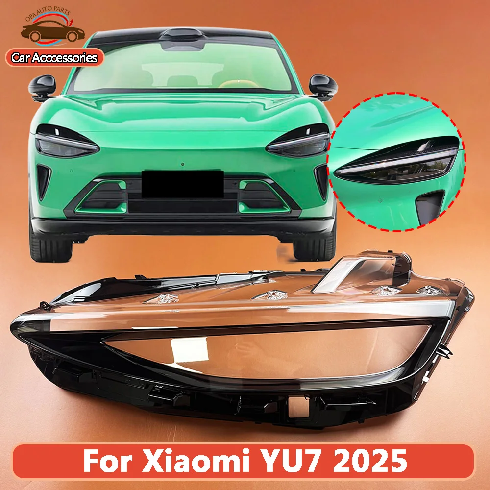 Front Glass Lens Lamp Shade Shell For Xiaomi YU7 2025 Headlight Cover Replacement Front Car Light Auto Shell Lampcover Lampshade