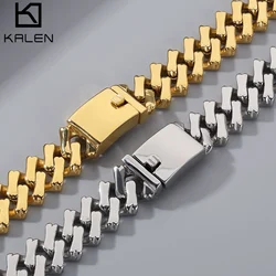 20mm Polished Square Curb Chain Bracelet & Necklace - Stainless Steel 316L - KB182970-KJX