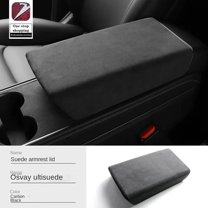 for Tesla Model 3/Y steering wheel cover modification, suede airbag cover, interior modification armrest box protective sticker