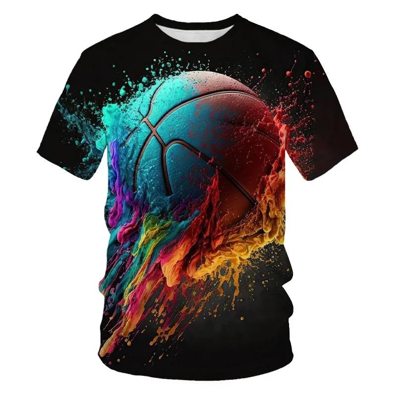 

Sports Fire Basketball 3D Print T-shirts Men Streetwear Outdoor T Shirt Summer Fashion Casual Short Sleeve Tops Oversized Tee