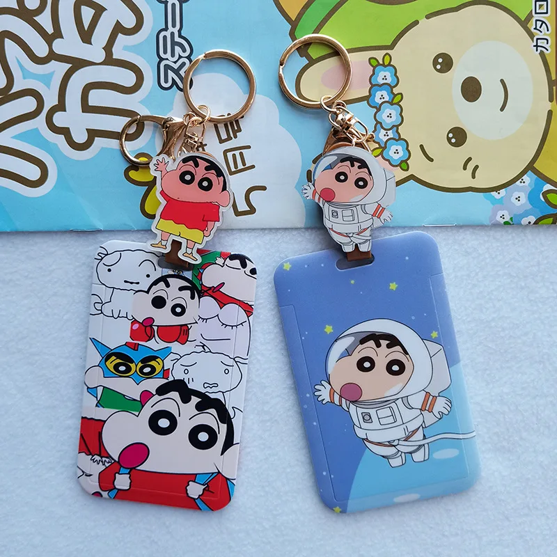 Creative Crayon Shin-Chan Card Cover Kawaii Nohara Shiro Action Kamen Student Id Credit Cards Anti-Lost Slide Card Holder Decor