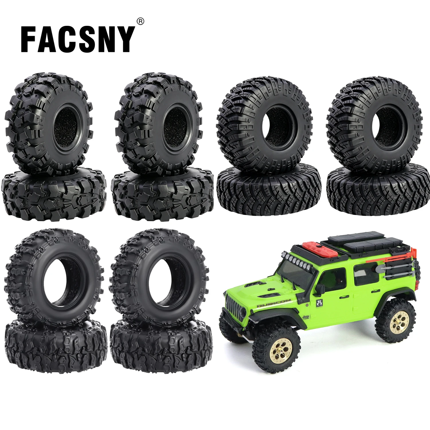 4 Piezas de Neumáticos de Goma Suave de 40*16mm (0.7 Pulgadas) con Inserciones de Espuma para Crawler RC Escala 1/30 Axial SCX30, Piezas de Mejora para Crawler RC