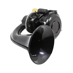Air Horn 12V 24V with Compressor Electric 120dB Compact Loud Small Snail 10A Airhorn for Trucks Train Boat Bus Van Car