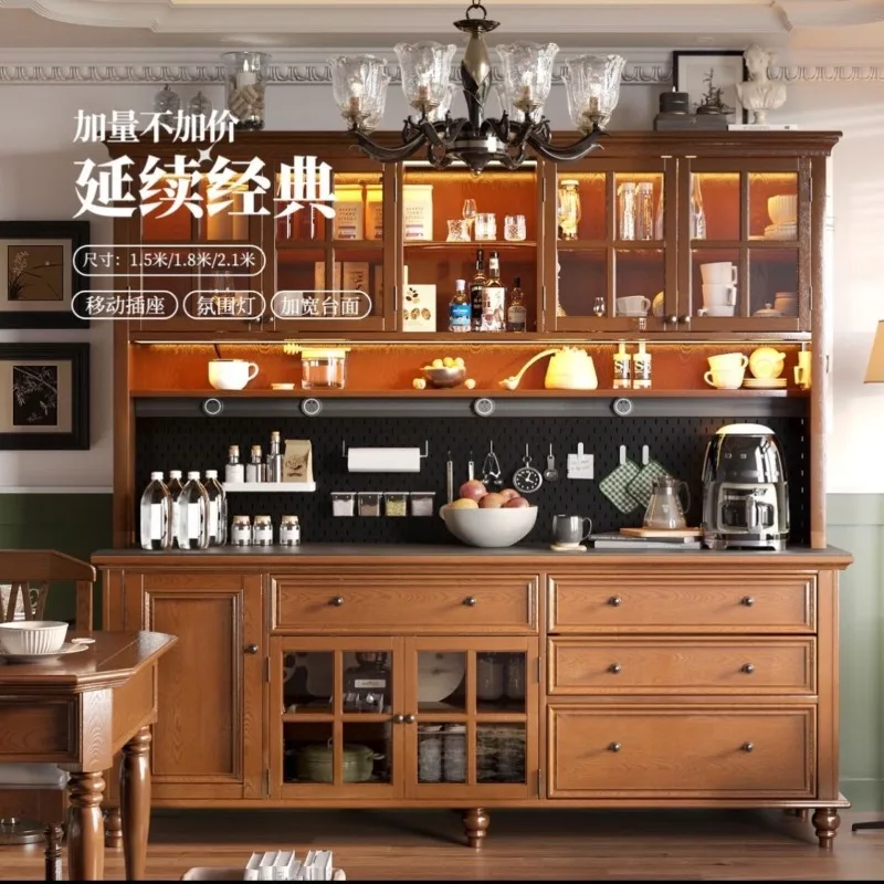 

Тумба-буфет из массива дерева в стиле французского средневековья и американского ретро, простая, для гостиной, пристенная, для чая и вина