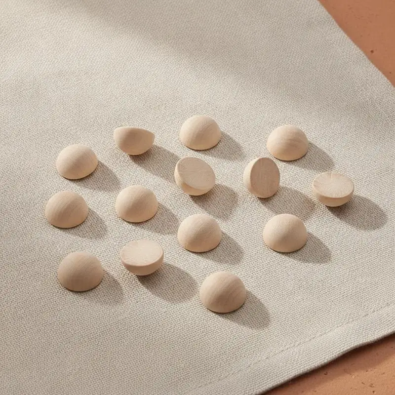 Natural Half Wooden Beads Split Unfinished Wood Balls 5/10/20/30/50Pcs for DIY Craft Jewelry Making Supplies