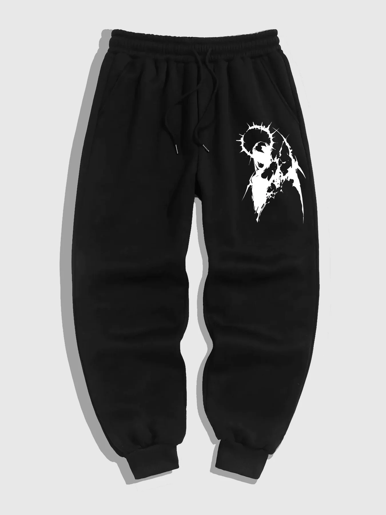 

Men's Sportswear Pants, Trendy Gothic Pattern Printed Fleece Jogging Pants, Casual Pants for Both Men and Women, S-3XL