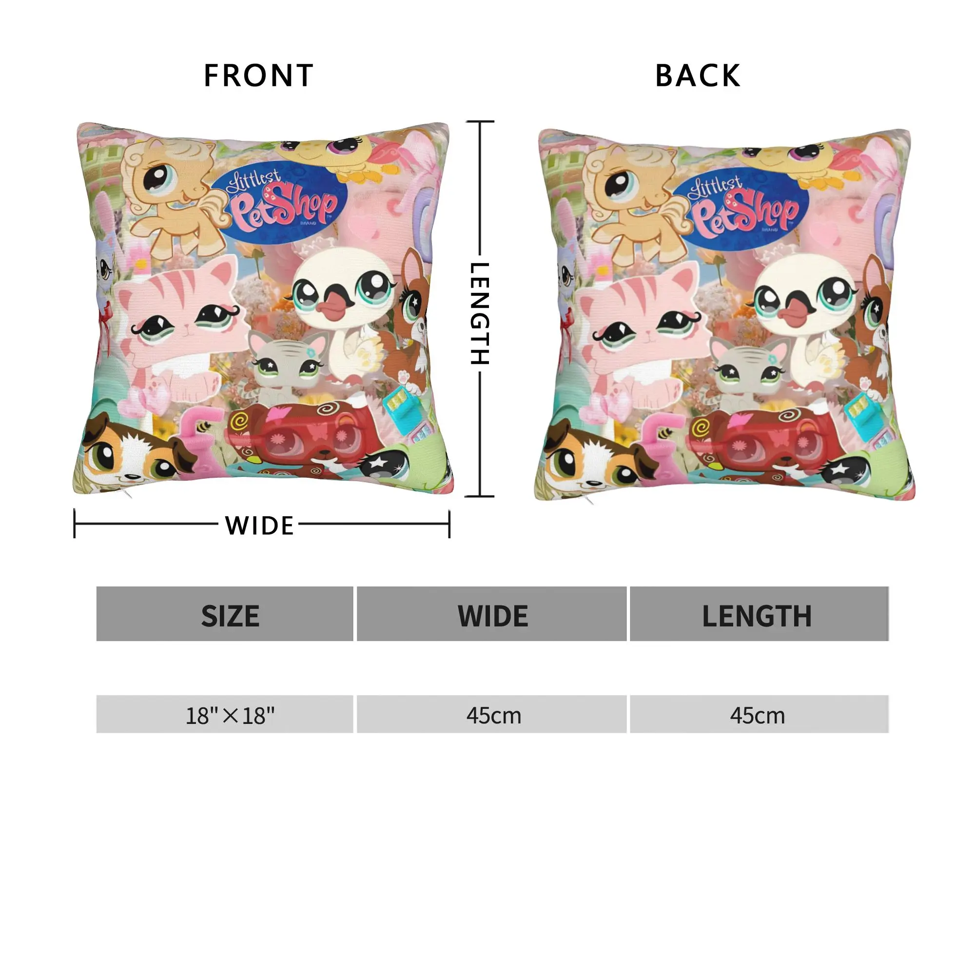 Littlest Pet Shop Pillow Case  Cushion Cover Square Design Pillow Cover Novelty Pillowcases For Sofa Home Decoration