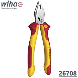 WIHA 26708 1000V VDE 180mm Insulated Combination Pliers for Gripping and Cutting Soft and Hard Wires&Cables Wire Cutters