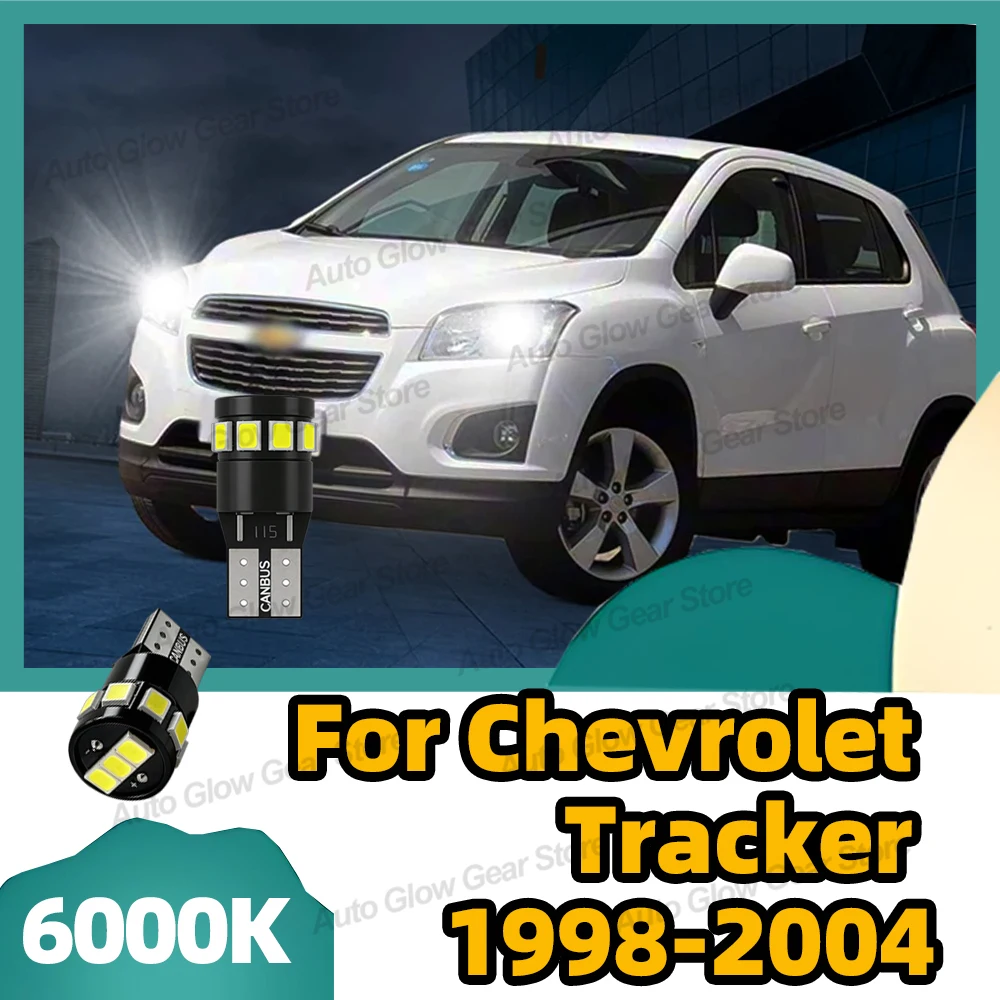 

2 шт. светодиодные лампы T10 W5W для Chevrolet Tracker 1998-2003, 2004 годов, габаритные огни, боковые габаритные фонари, сигнальные лампы, 12В, габаритные огни