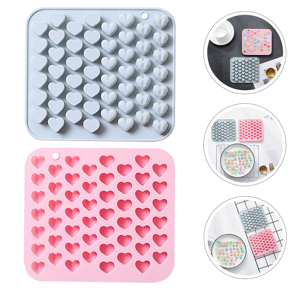 

2Pcs Silicone Heart Mold Heat Resistant Chocolate Candy Mold Multi Function Household Baking Tools Candy Molds