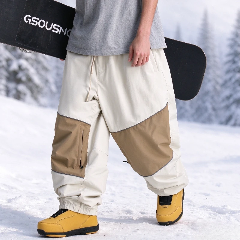 2026 New Skiing Pants Women Men Winter Windproof Waterproof Breathable Loose Solid Sport Warm Snowboarding Clothes Outdoor