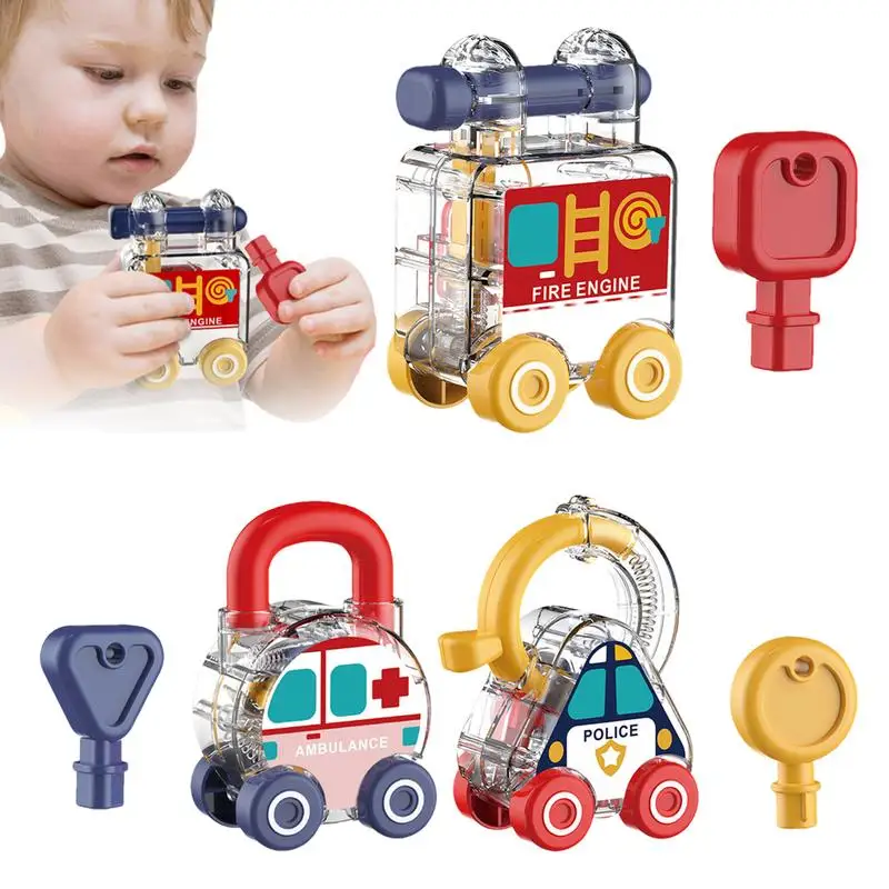 Lock and Key Car Toys Montessori Shape Matching Toys for Children Funny Learning Toy for Home Kindergarten Early Education Toys