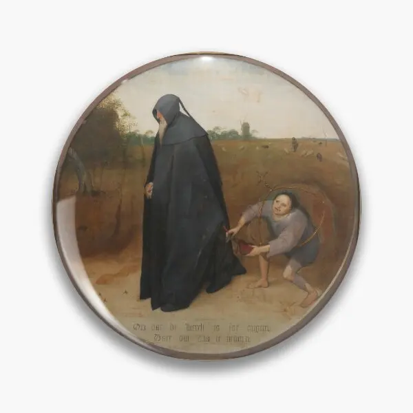 The Misanthrope Pieter Bruegel The Eld  Soft Button Pin Women Badge Fashion Brooch Lover Hat Clothes Decor Metal Funny Collar