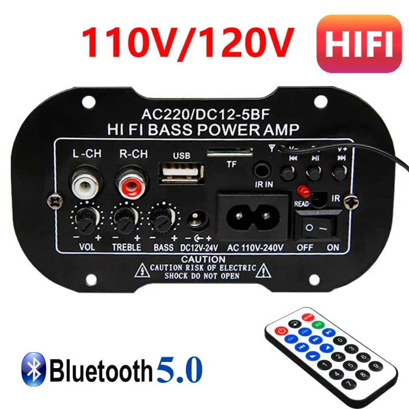 

30w BT Amplifier Board 12v 220v Mono Subwoofer Amplifier Support Tf Usb Fm for 5-10inch Bass Amplifier