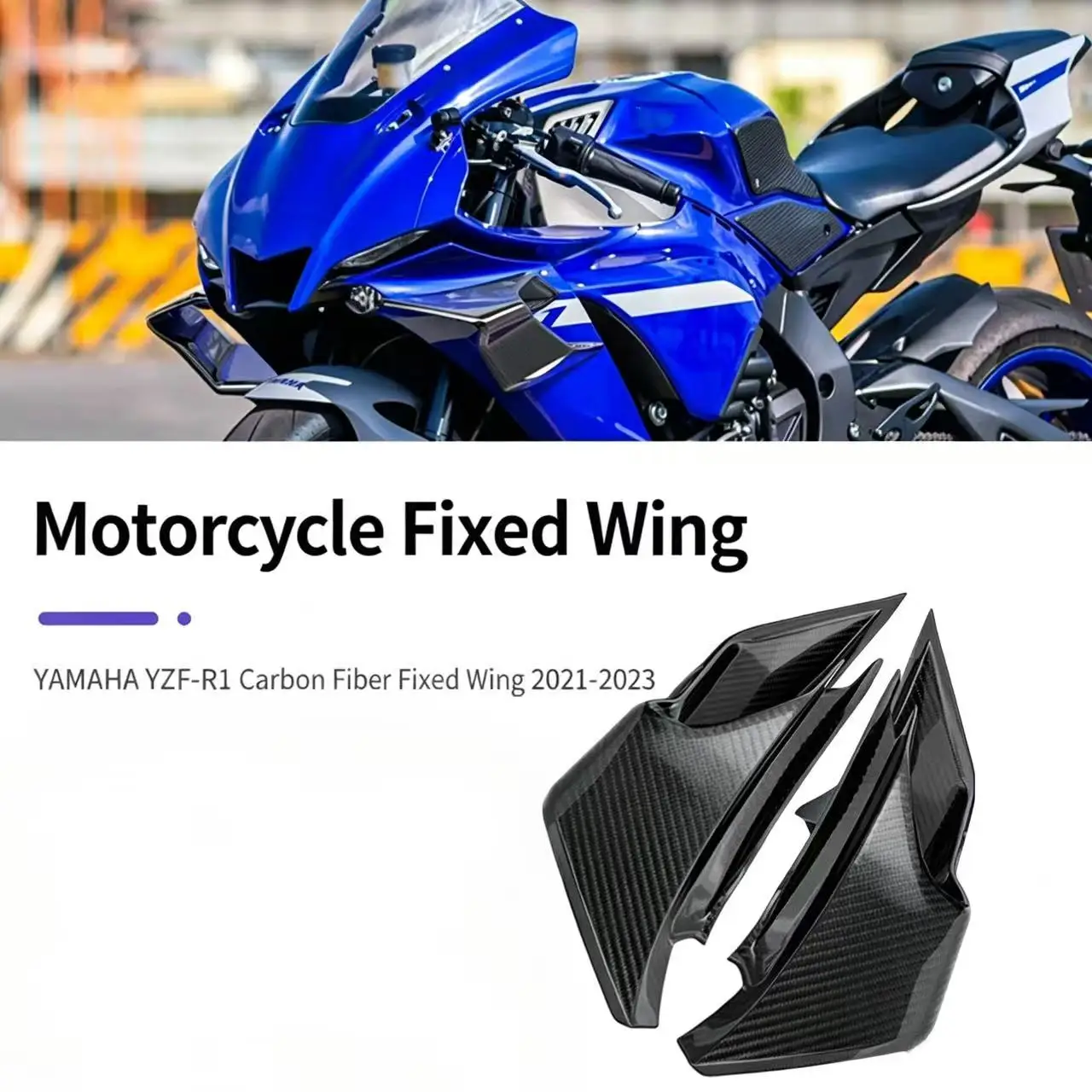 

Applicable for Yamaha YAMAHA YZF-R12021-2024 modification of carbon fiber fixed airfoil side wind wing diffuser cover