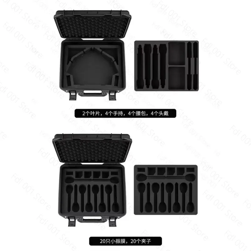 801H Portable Storage Box 8 Pcs Capacitor Microphone Set Gooseneck Head Wear Body‑Pack for Meeting Audio Equipment