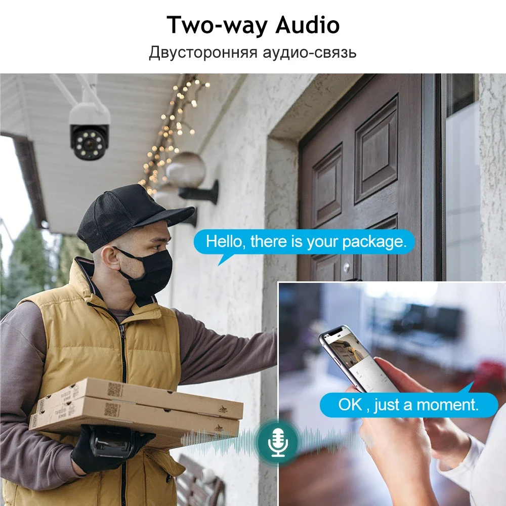 Techage Hd Smart Home Wifi Cámara Seguridad Ip 4Mp Altavoz Cámara Video Sistema de vigilancia Cctv