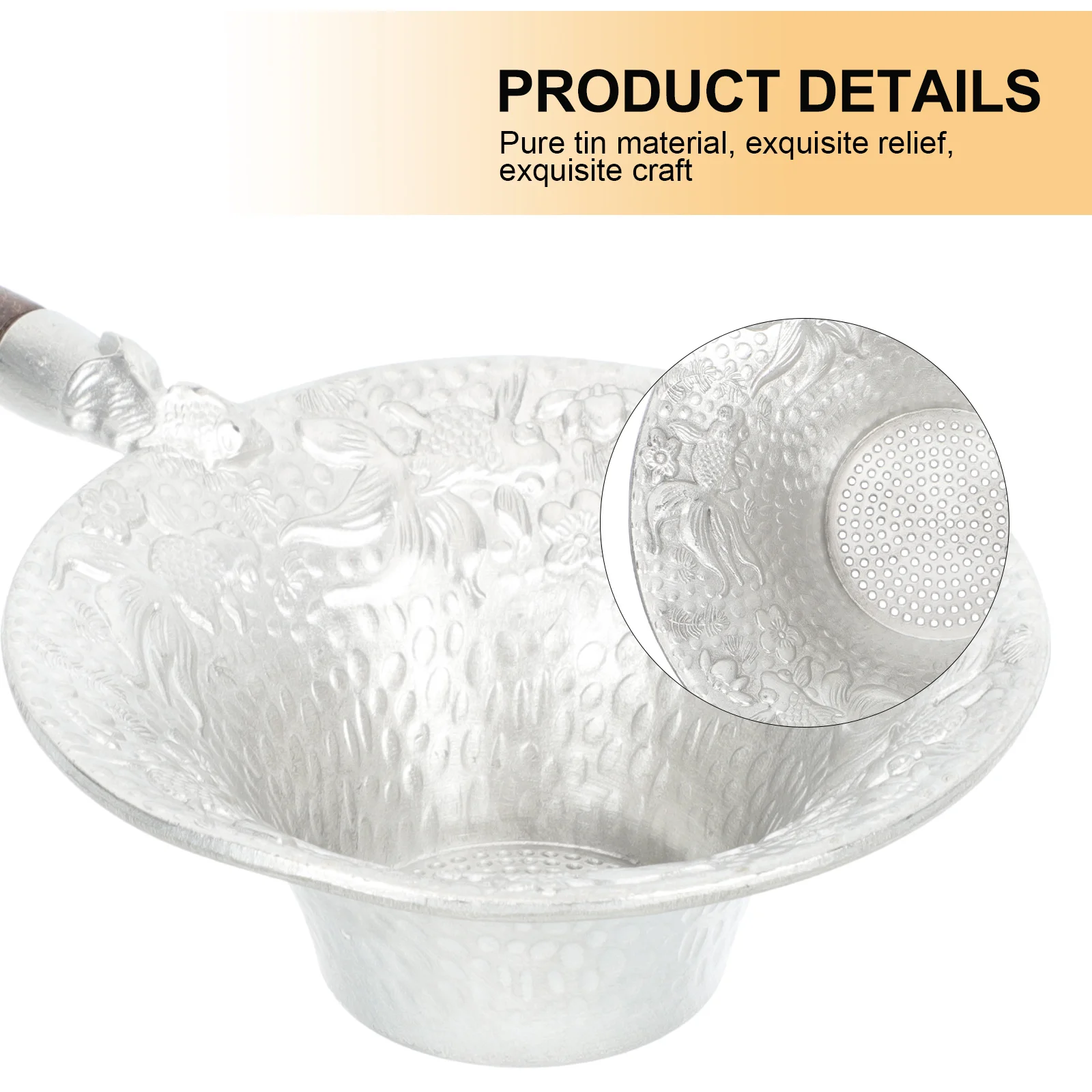 

1Pcs Tea Strainer Wooden Handle High Temperature Resistant Multi-Function Fine Mesh Filter Home Tea Filtering Tool