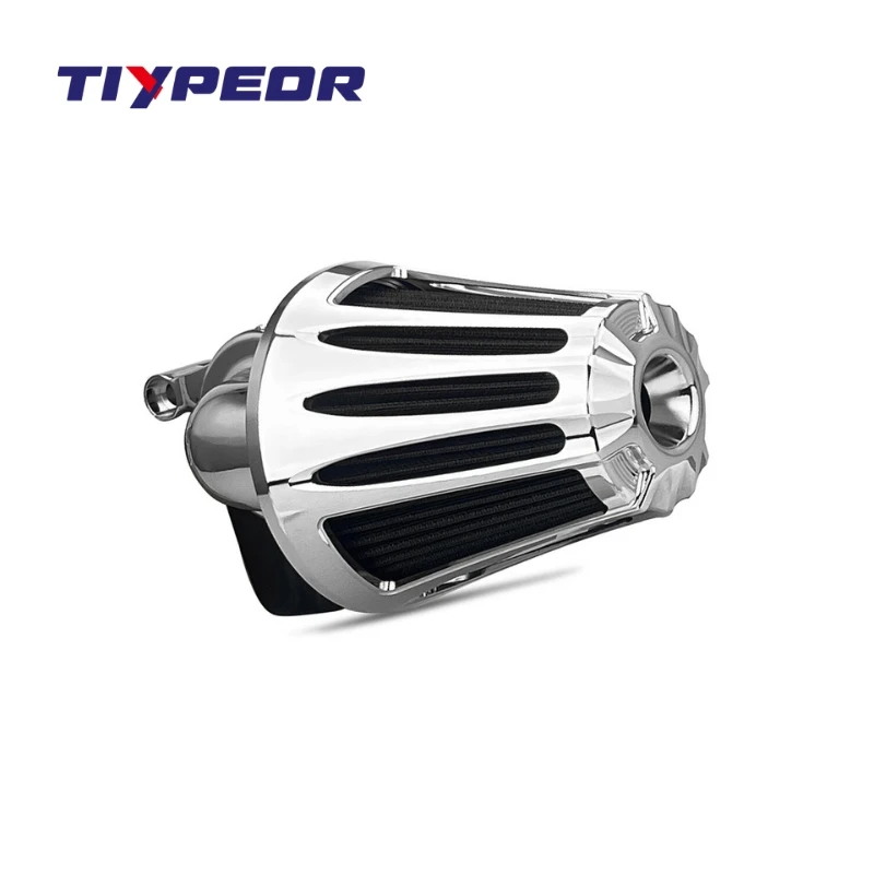 TIYPEOR Chrome Mushroom High Flow Air Filter Motorcycle Air Cleaner Fit For Harley 883 1200 Softail Dyna Street Bob Street