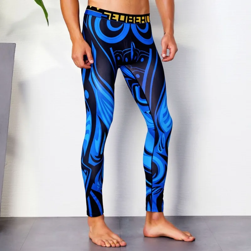 

Fashion digital printed trousers, painted men's thermal pants, autumn men's leggings XB80404
