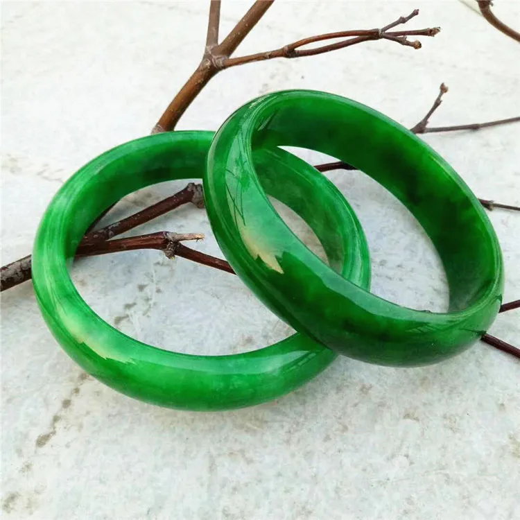 

Inner Diameter 54-62mm Natural Dry Green Jade Bangle Jewelry For Women's Bracelet Gifts Wholesale Drop Shipping