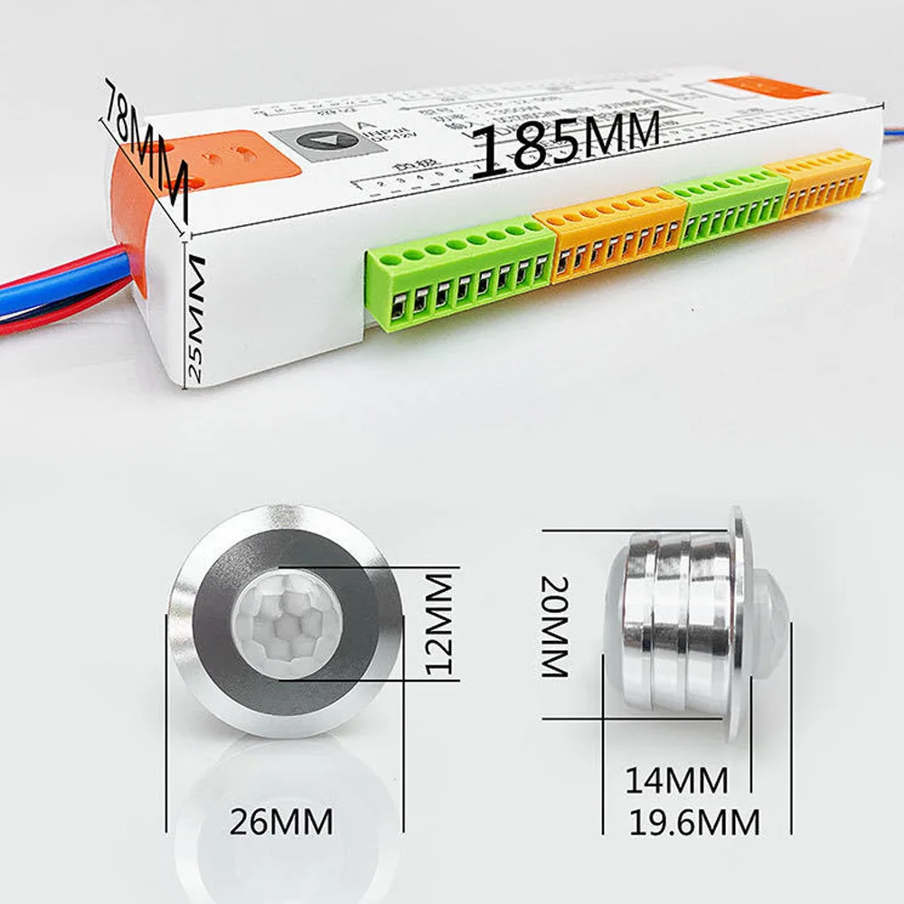 DC 12V 24V 400W PIR Motion Sensor Stair Light Controller 32-Channels V2-STEP-1002 for 2835 3528 5050 COB LED Strip
