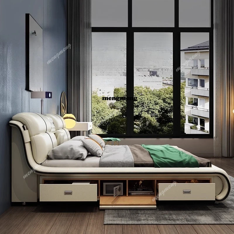 

Modern Unique Bed Aesthetic Sleeping Lounge Bedroom Bed Multifunctional Luxury Cama De Lujo Para Dormitorio Home Furniture