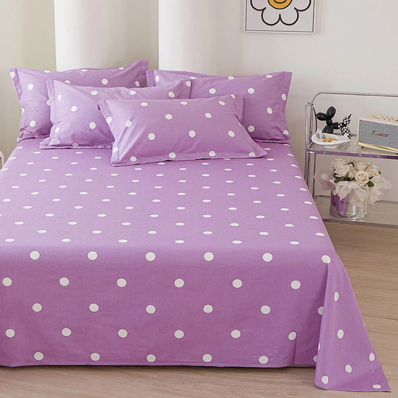 100%Cotton Flat Bed Sheet Printed Flat Sheet Double/Queen/King Size Bed Cover Super Soft Pure Color Top Sheets sabana para cama