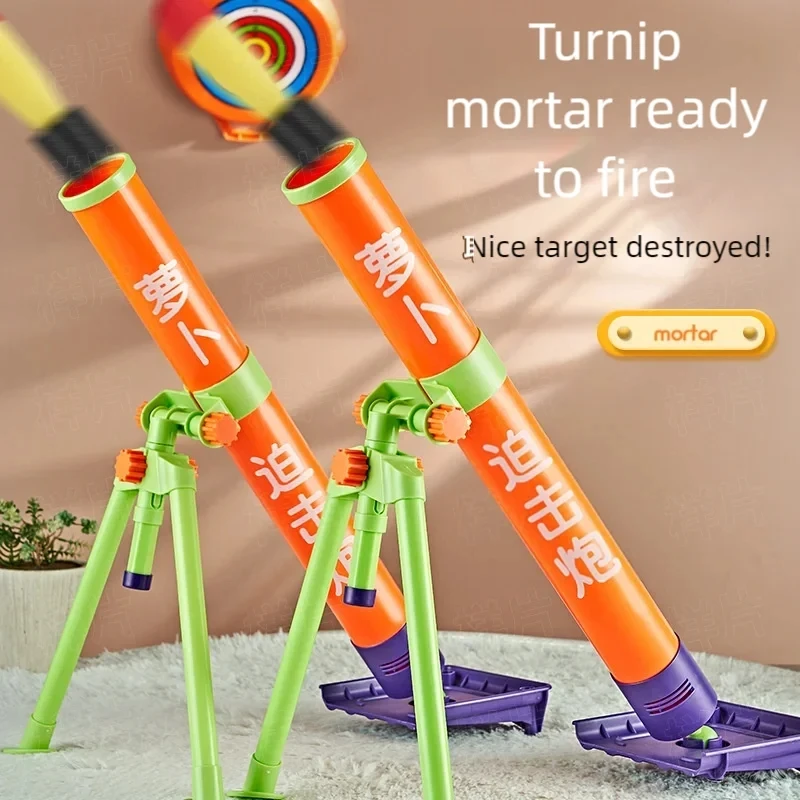 New Children Decompression Toys Carrot Mortar Can Eject Soft Soft Bullet Cartoon Stress Relief Toys Launcher Gift for Kids