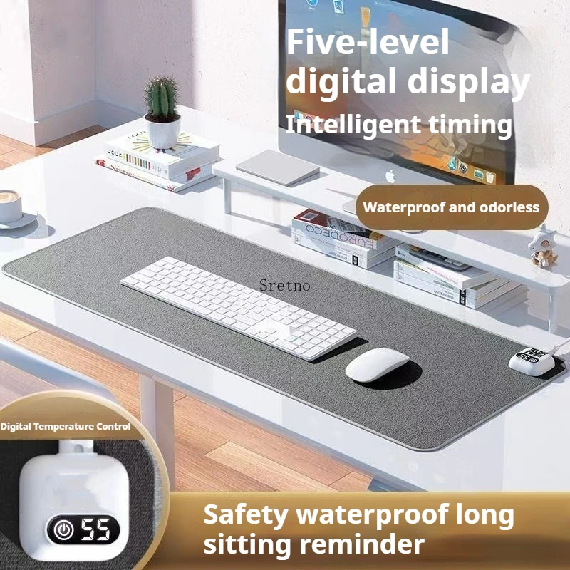 

SRETNO Electric Heating Mouse Pad Winter Computer Mouse Pad Waterproof Heating Deskbook Hand Warmer Pad Mat Winter Gift 80x33cm