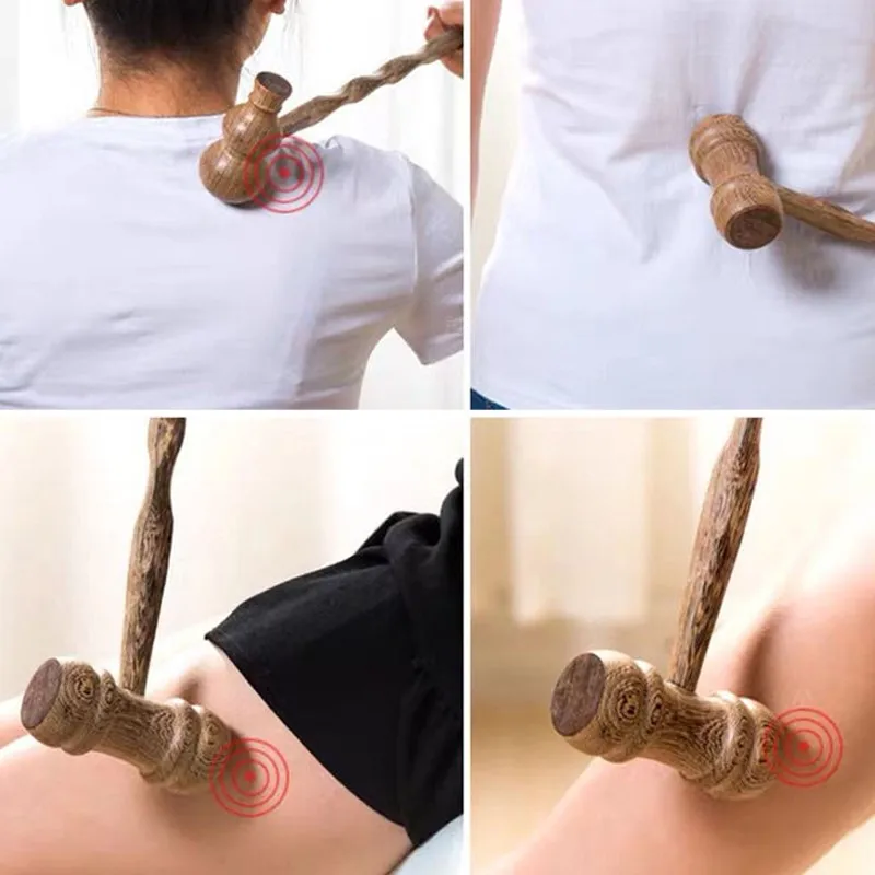 Wooden Knock Massager Percussion Hammer Trigger Point Back Self Massage Relieve Pressure Acupressure Back Massager Health Care