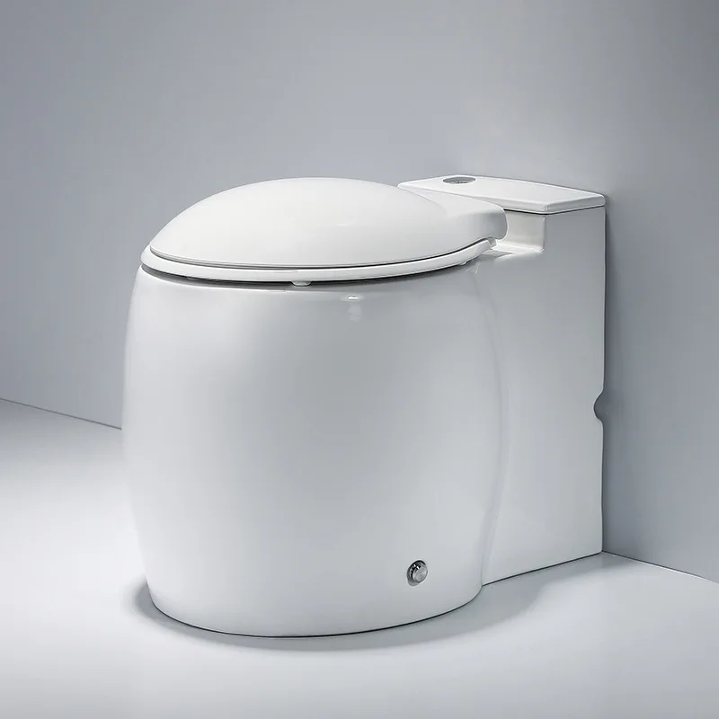 Egg-shaped smart toilet Small apartment bathroom Household integrated electric auxiliary flushing Tankless round toilet