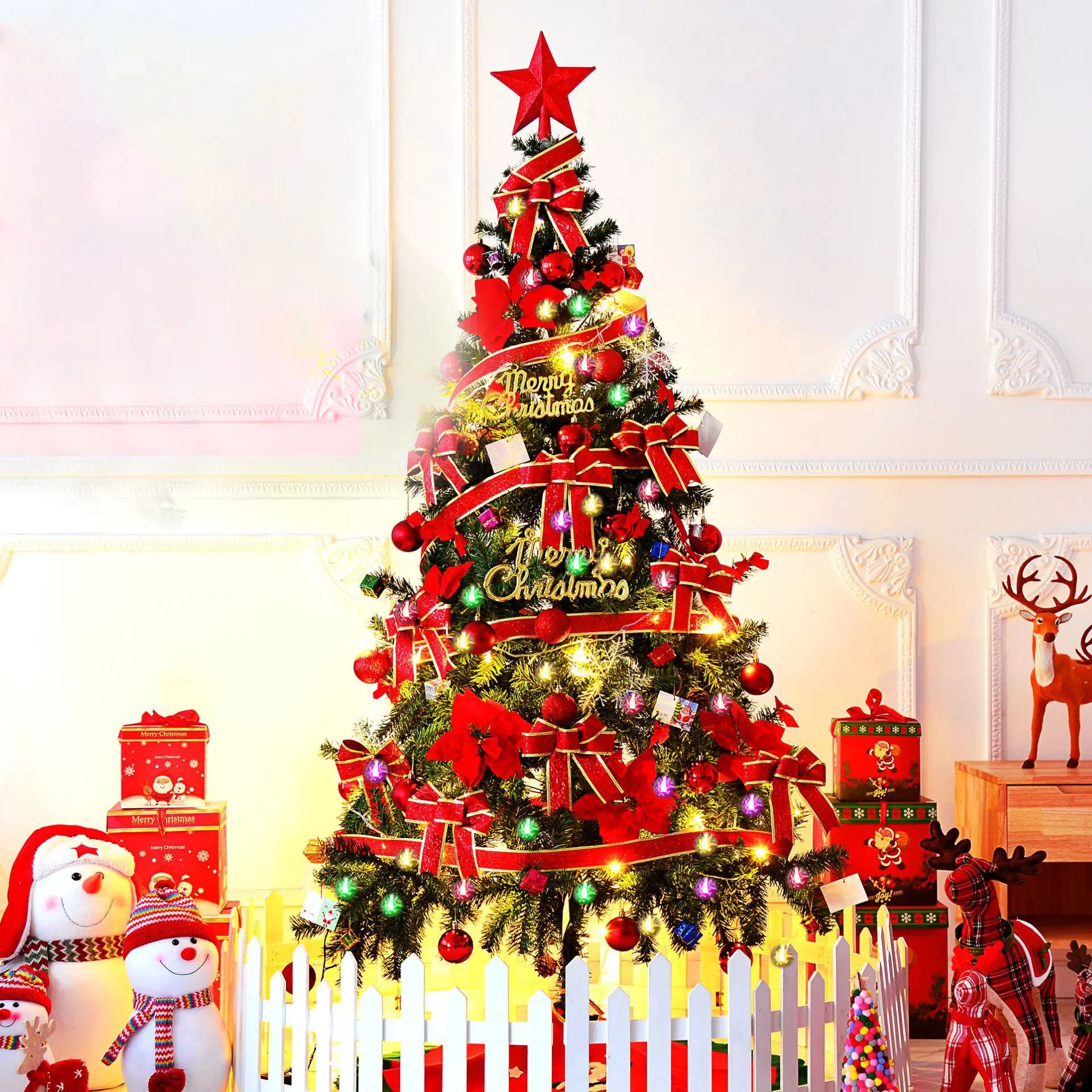 Hot-selling Decorated 20Ft 30Ft 40Ft 50Ft Giant Outdoor Xmas trees with led lights and decorations Artificial Christmas Tree