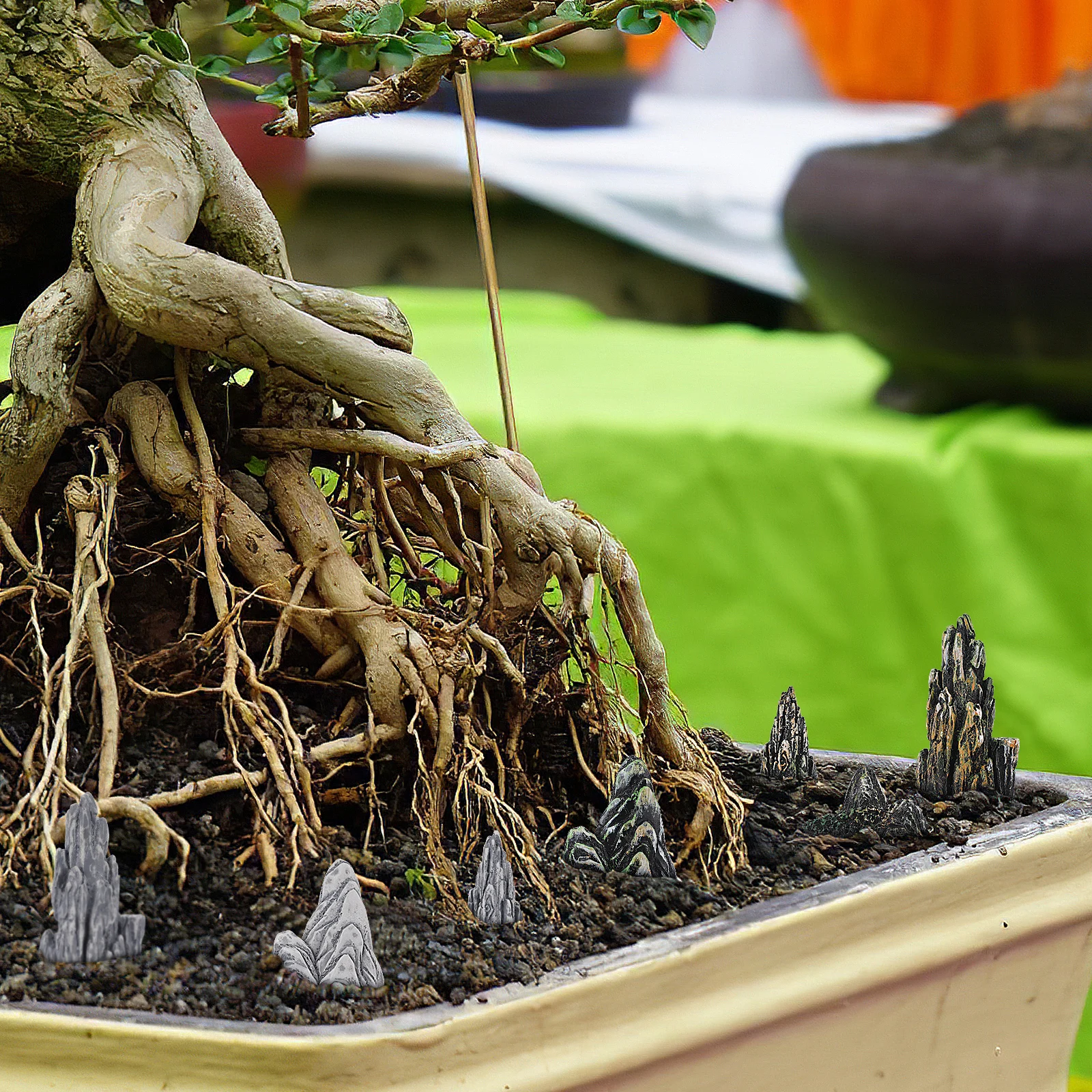 

8 Pcs Mini Resin Rockery Fake Mountain Bonsai Home Decor Desk Garden Accessory Landscape Statue bonsai landscaping decoration