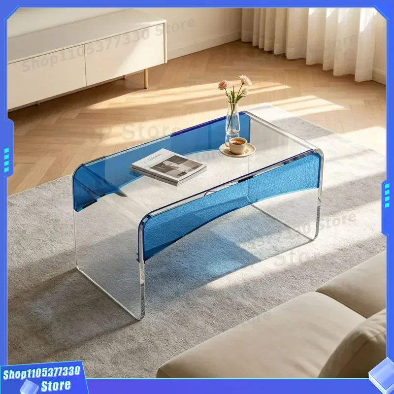 Modern Acrylic Side Table for Living Room Small Sofa End Table Light Luxury Coffee Table Creative Two Color Bedside