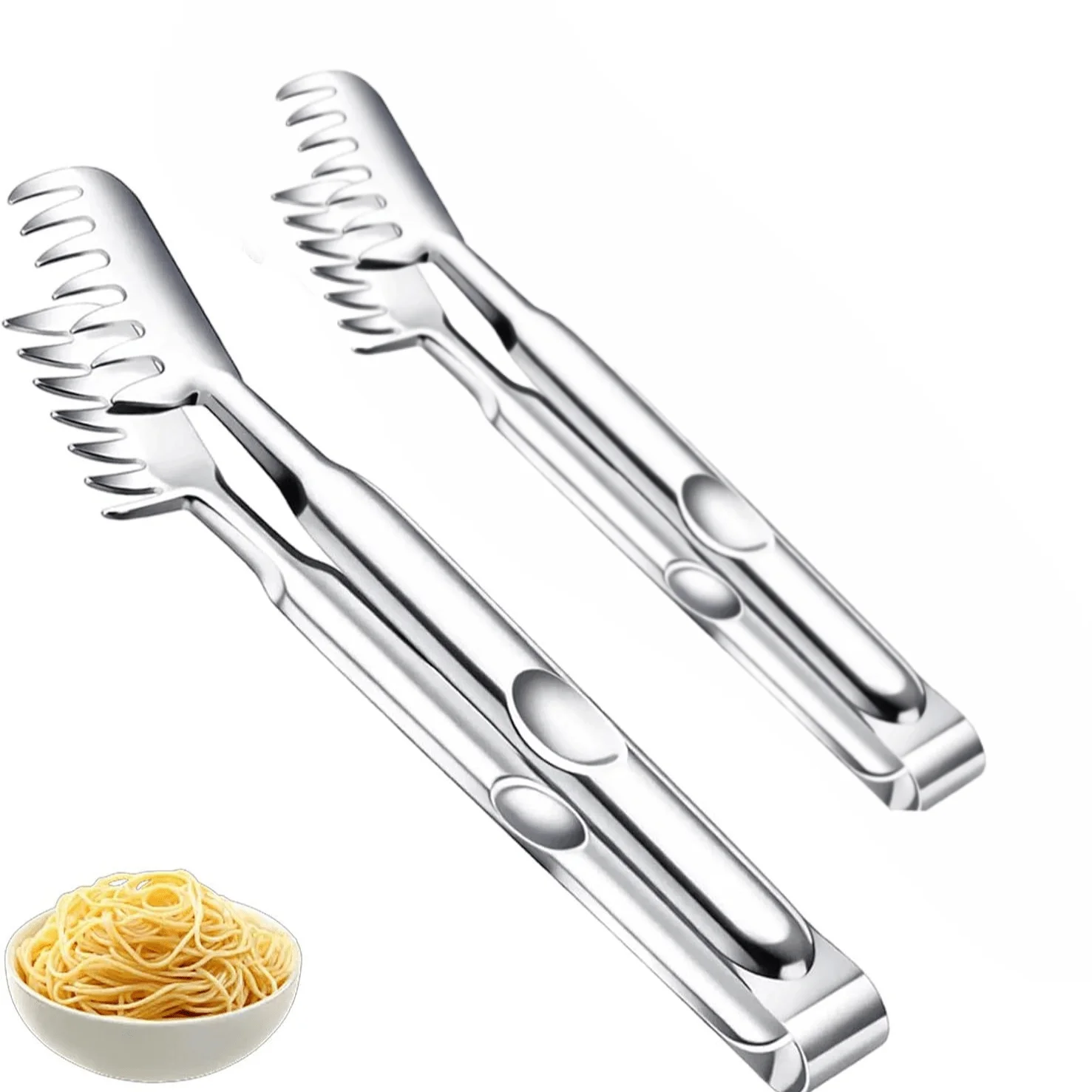 2Pcs set Multi-Purpose Food Tongs for Noodles, Pasta, and Cooked Food Buffet Serving Tongs for Kitchen, BBQ,