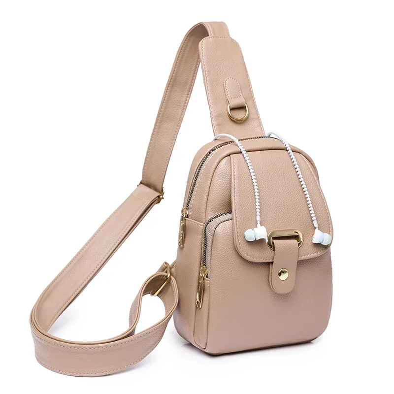 

Women's Bag Chest Bags Soft Leather New Trend Bags Female Crossbody Bag Shoulder Messenger Bags Multiple Pockets Pack Designer