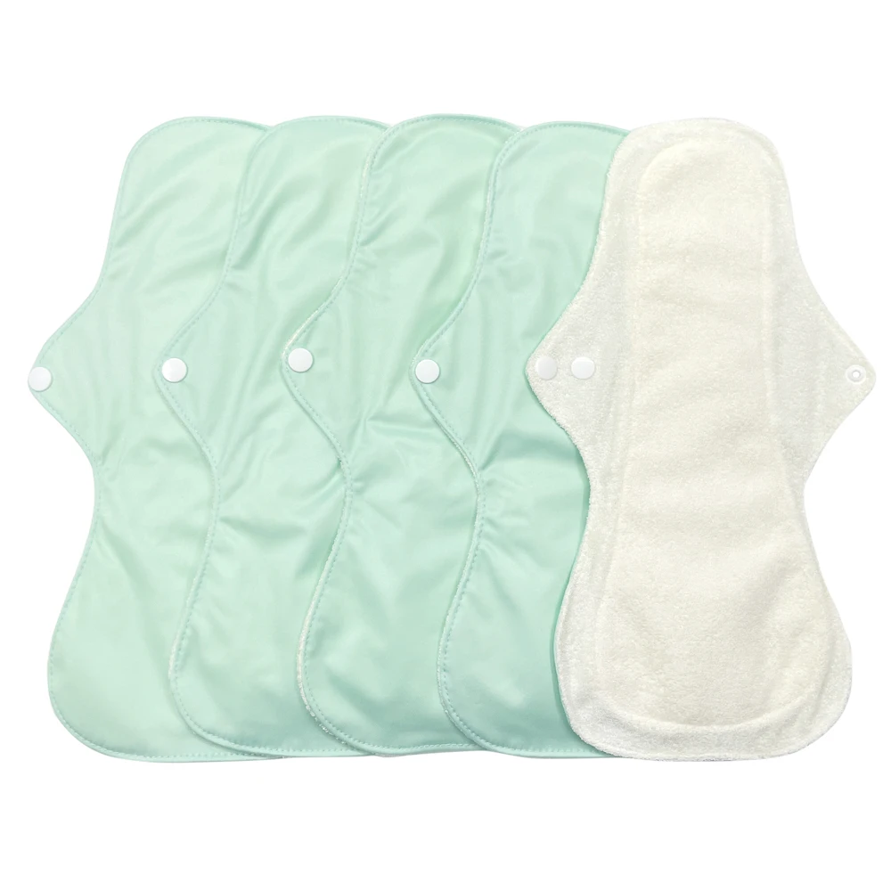 Bamboo Reusable Menstrual Pads,Overnight Heavy Flow Super Absorbent Thick Cloth Sanitary Napkins, Feminine Pads  Eco‑Friendly