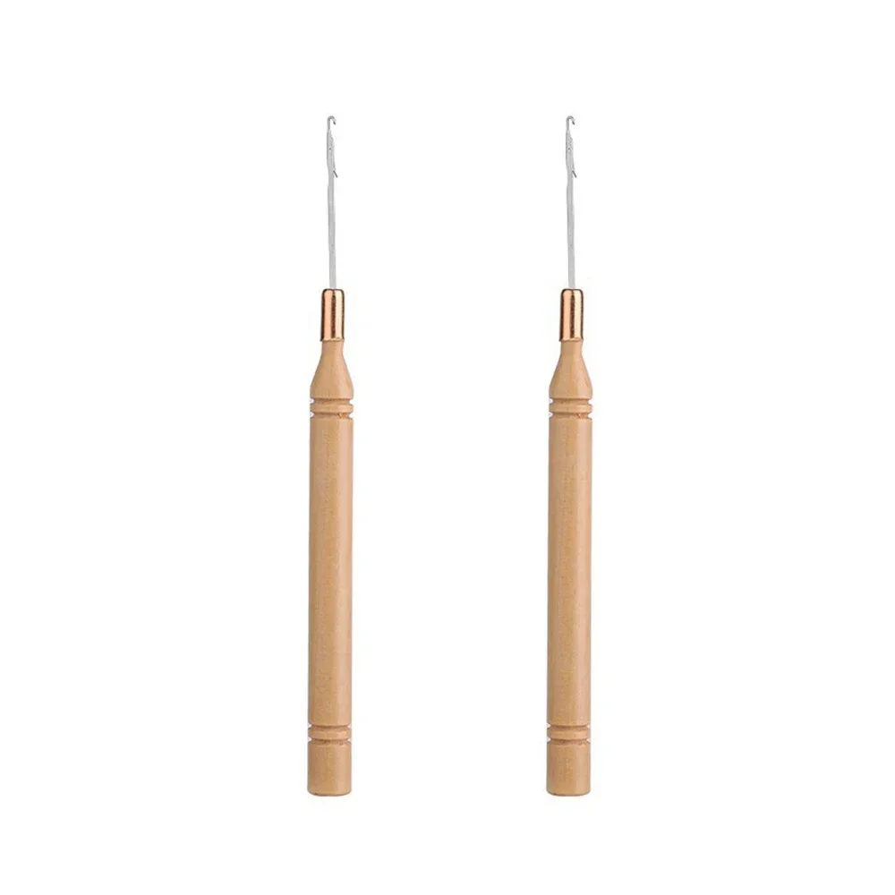 

Crochet Knitting Hooks Needles Set with Wooden Handle for Soft Weave Wig Making Hair Extension Tools Deadlock Braid Hair