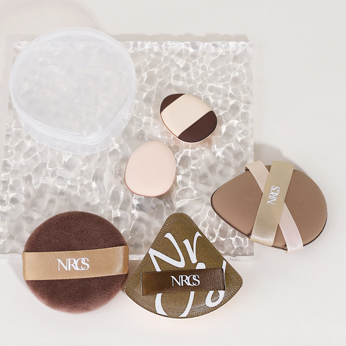 نفخة مستحضرات التجميل المحمولة 5 قطع + 1 علبة نفخة، سهلة التخزين والحمل، متينة للاستخدام والتنظيف، رقيق ومريحة. #2