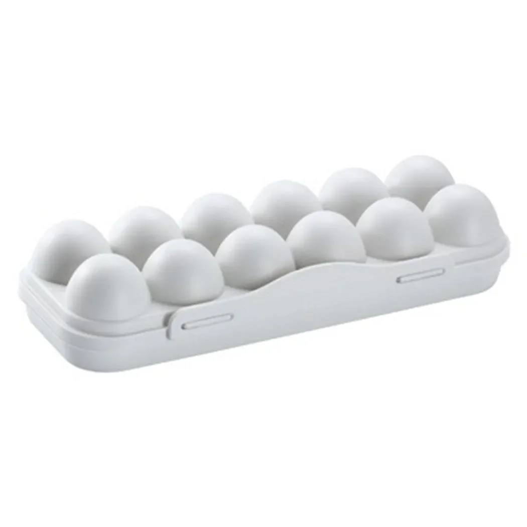 

Refrigerator Egg Storage Box With Lid Plastic Crisper Egg Container Anti-scroll Bracket Home Kitchen Organization