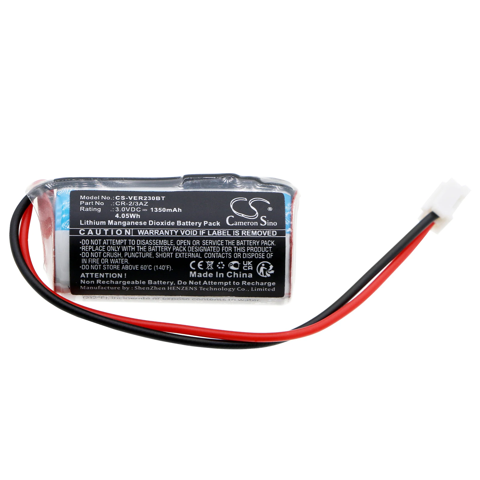 CR-2/3AZ 1350mAh Li-MnO2 Primary Battery for Verisure Alarm Siren Detector W56-BATT